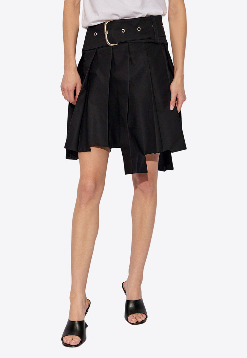 Off-White Pleated Mini Wrap Skirt Black OWCC179S24 FAB002-1000