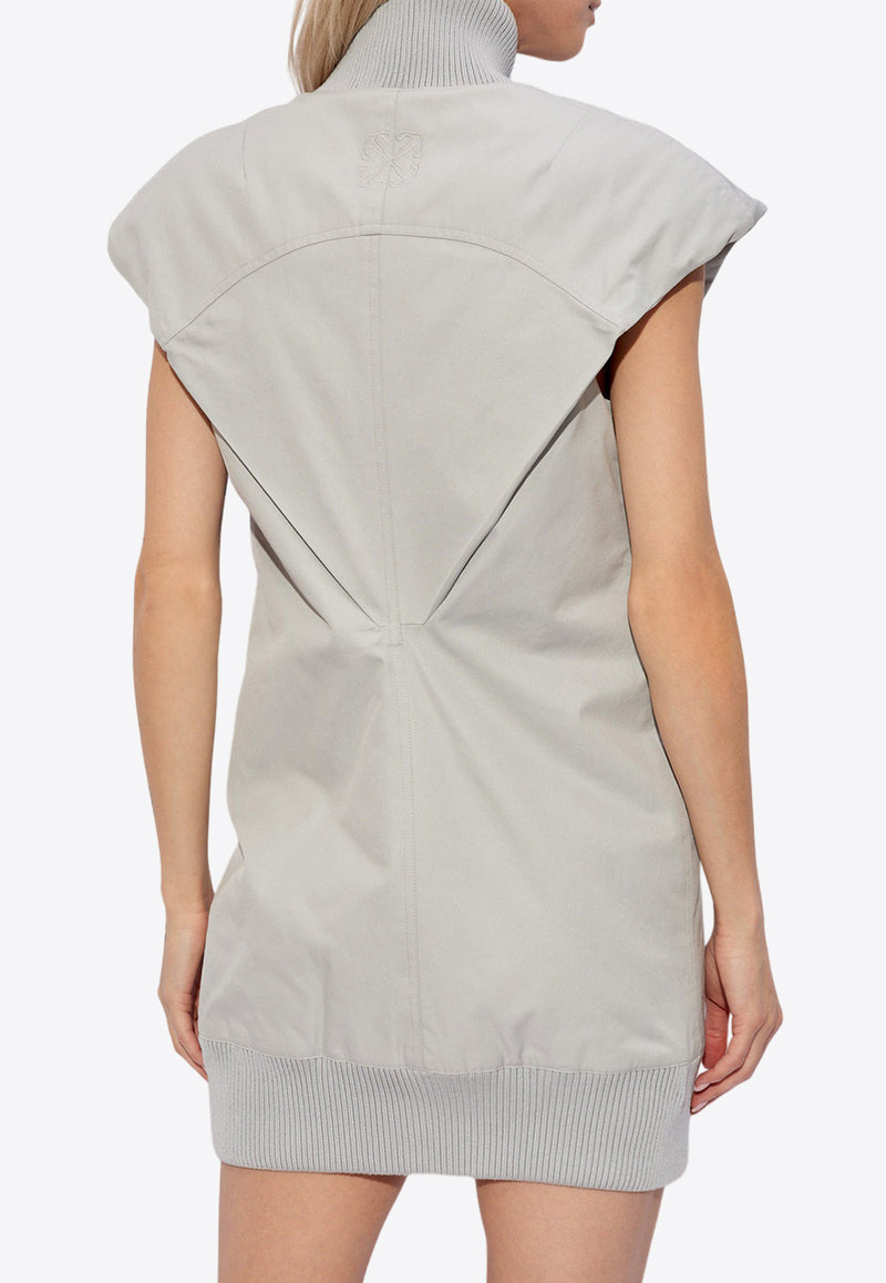 Off-White Sleeveless Puff Mini Dress Gray OWDB526S24 FAB001-4040
