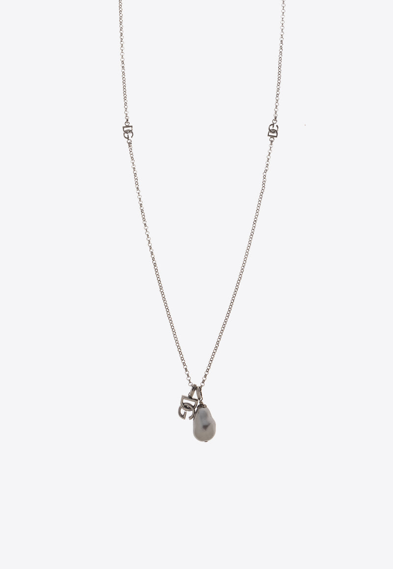 Dolce & Gabbana Logo Teardrop Necklace WNQ3S2 W1111-G7657