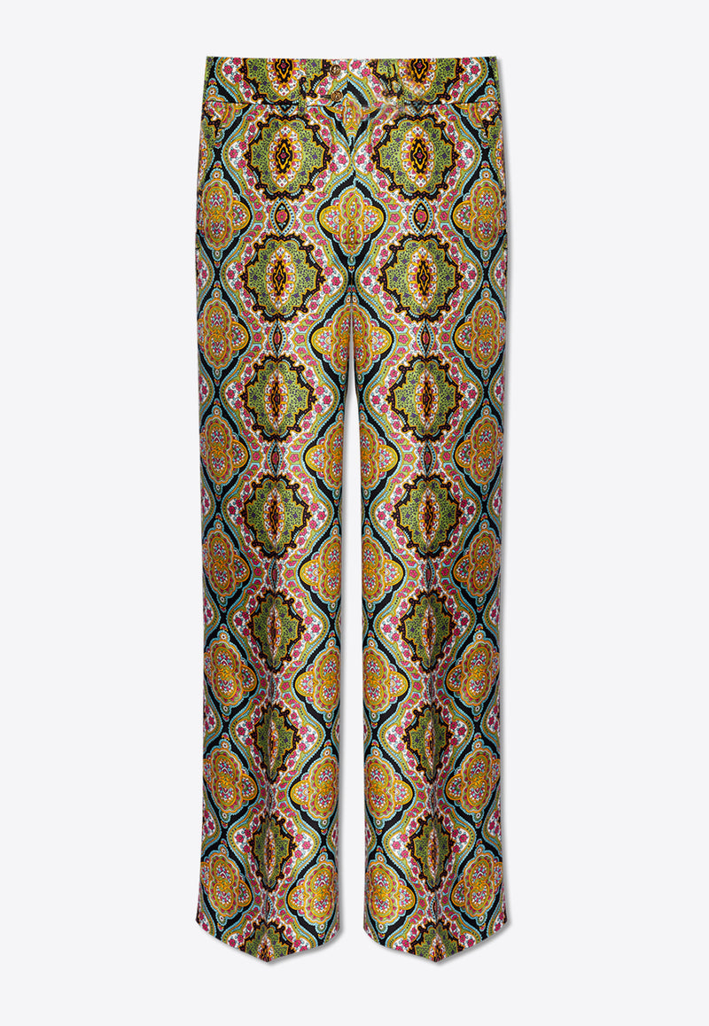 Etro Paisley Print Wide-Leg Silk Pants Multicolor WREA0013 99SA1A1-X0810