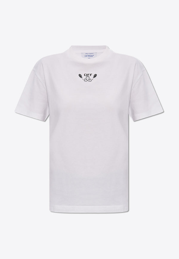 Off-White Bandana Arrow Embroidered Crewneck T-shirt White OWAA089S24 JER002-0101