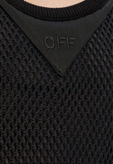 Off-White Net Lace Satin Maxi Dress Black OWDB523S24 FAB001-1000