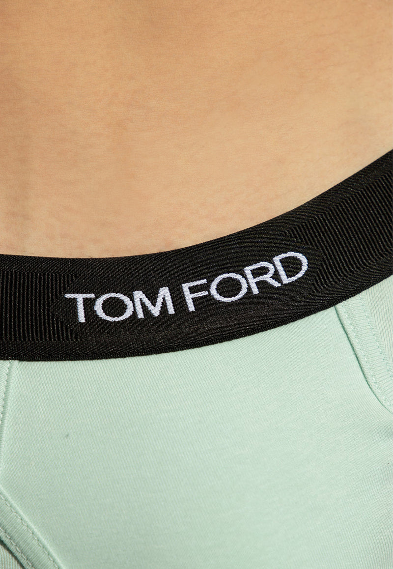 Tom Ford Logo Waistband Briefs Green T4LC11040 0-338