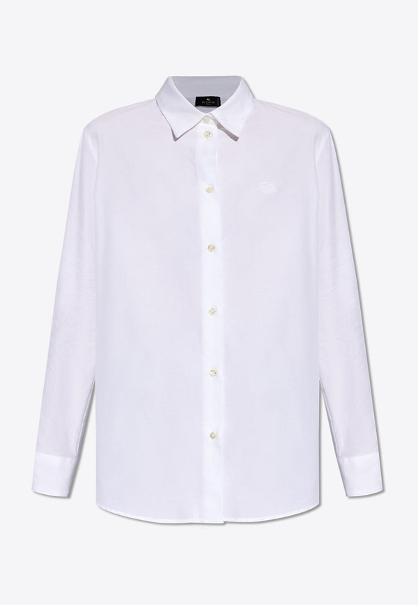Etro Pegaso Embroidered Long-Sleeved Shirt White WRIA0013 99TU5H6-W0800