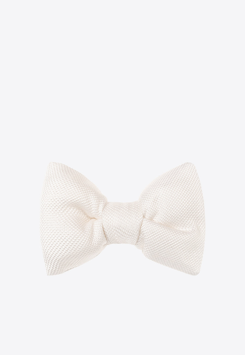Tom Ford Textured Silk Bow Tie White SRM003 SPS41-AW001
