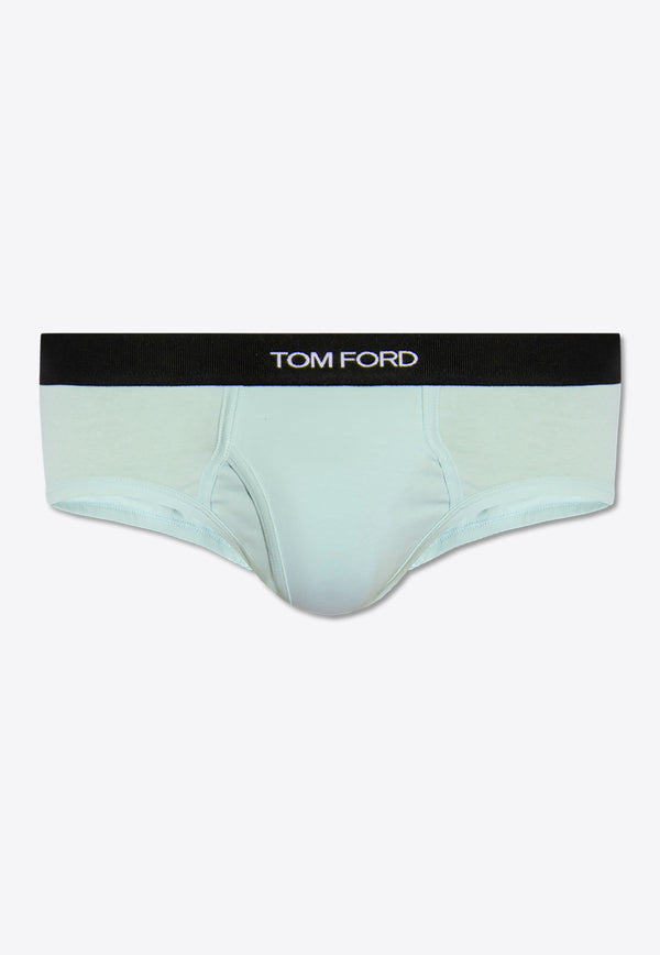 Tom Ford Logo Waistband Briefs Light Blue T4LC11040 0-436