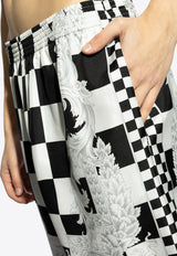 Versace Contrasto Silk Shorts Monochrome 1002476 1A10864-5X550