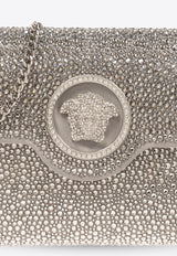Versace La Medusa Crystal Envelope Clutch Gray 1003018 1A06487-1E98P