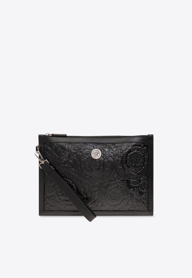 Versace Medusa Biggie Embossed Leather Pouch Black 1006243 1A10637-1B00E