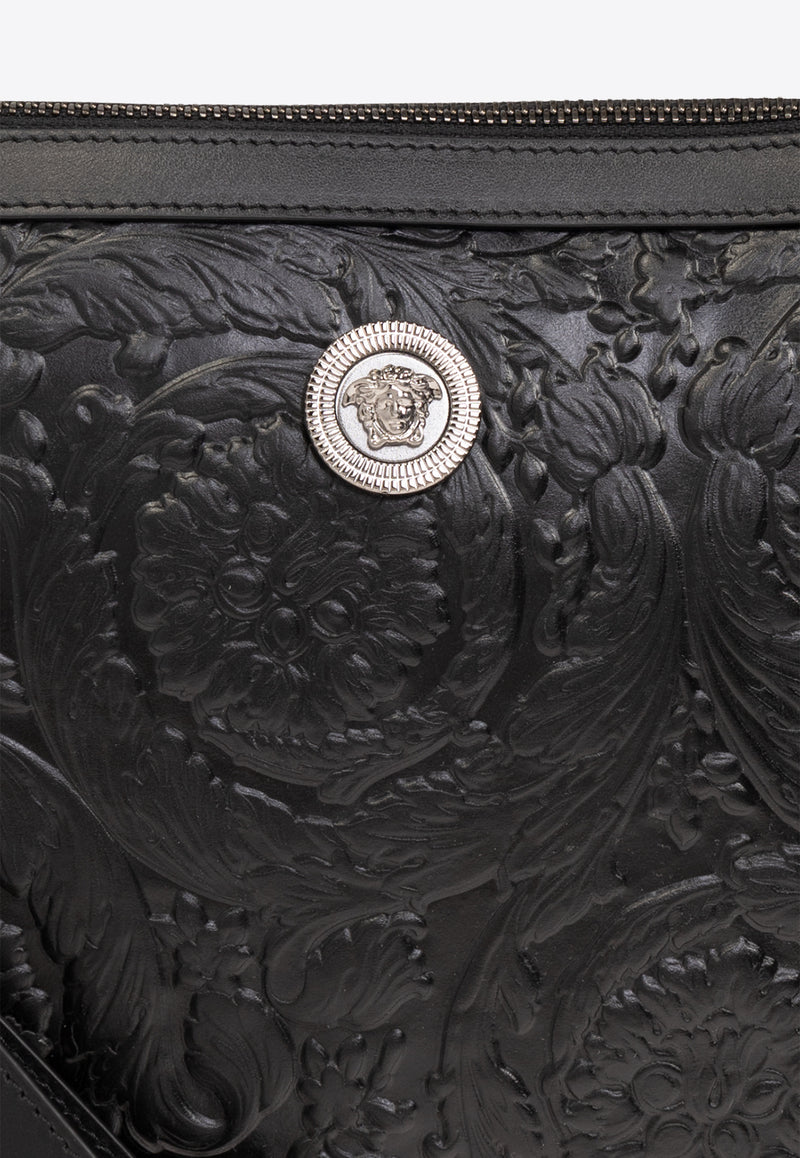 Versace Medusa Biggie Embossed Leather Pouch Black 1006243 1A10637-1B00E