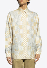 Versace Contrasto Silk Long-Sleeved Shirt Beige 1012141 1A10777-5X530