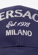 Versace Logo Embroidered Baseball Cap Navy 1012752 1A10188-2D920