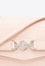 Versace  Medusa '95 Croc-Embossed Leather Crossbody Bag Pink 1014319 1A08724-1PF5P