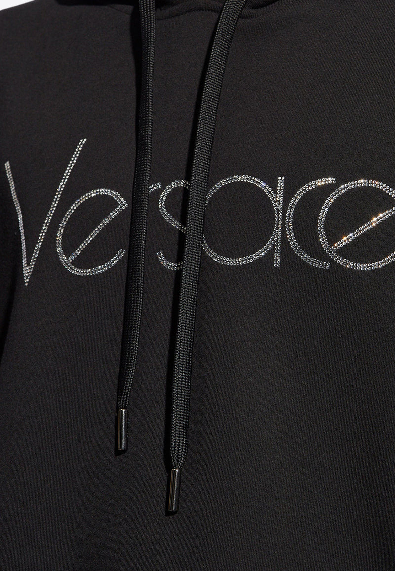 Versace 1978 Embellished Logo Hoodie Black 1013979 1A10748-1B000