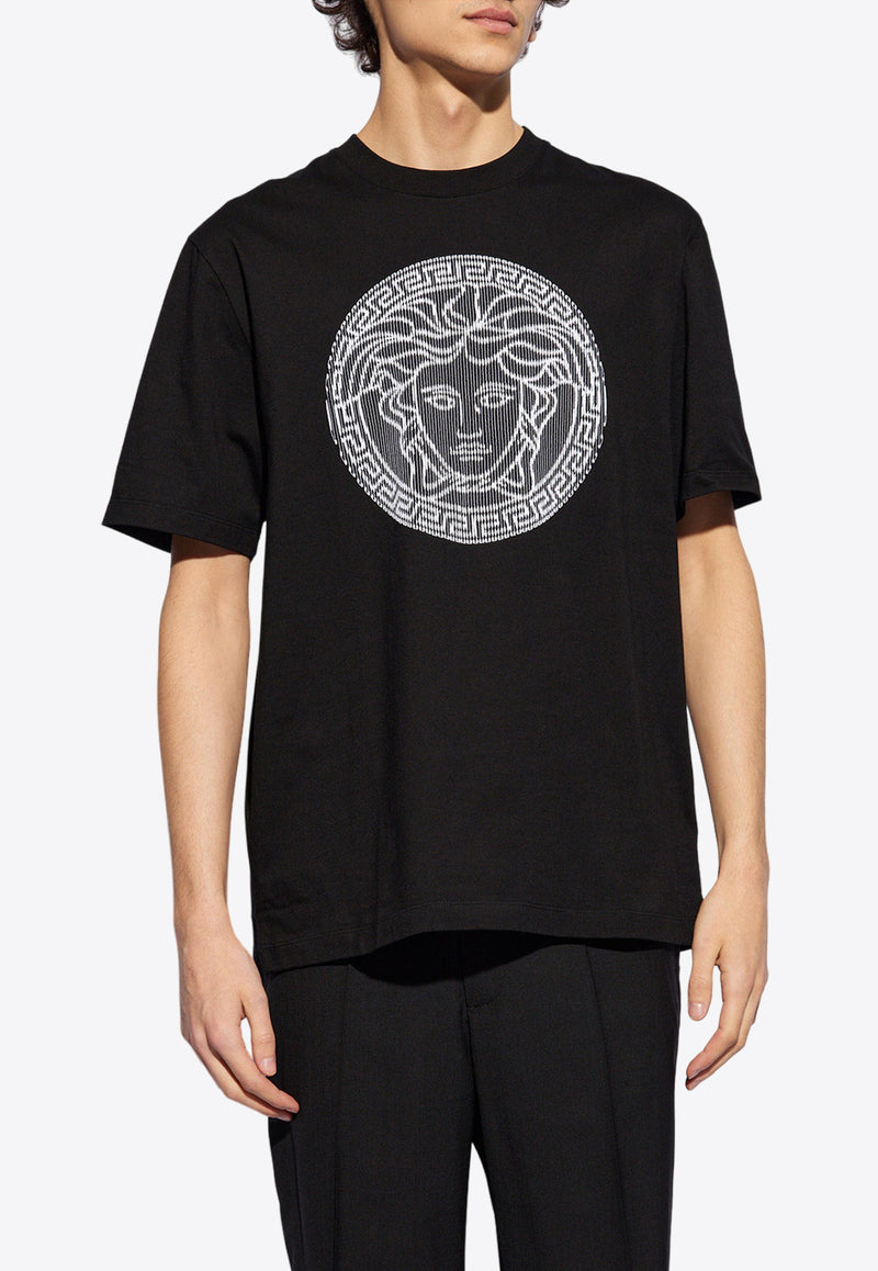Versace Medusa Sliced Crewneck T-shirt Black 1013302 1A10721-1B000