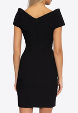 Versace Sculptural V-neck Mini Dress Black 1014383 1A10346-1B000