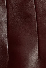 Versace Mini Leather Pencil Skirt Burgundy 1014625 1A10955-1RA20