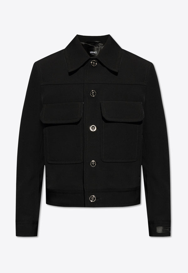 Versace Wool-Blend Twill Jacket Black 1014425 1A10676-1B000