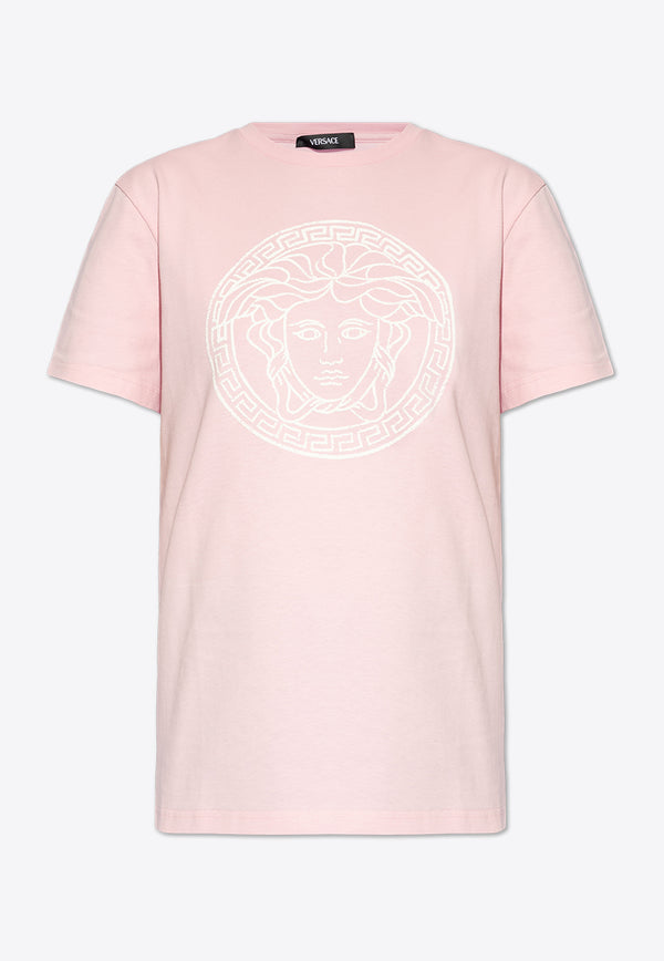 Versace Medusa Head Crewneck T-shirt Pink 1015301 1A10844-2PL40