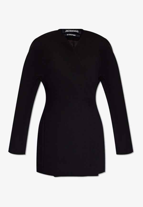 Jacquemus Ovalo Mini Wrap Dress Black 241DR120 1526-990