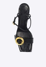 Jacquemus Regalo 100 Croc-Embossed Leather Sandals Black 241FO078 4301-990