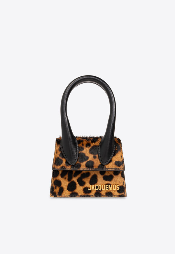 Jacquemus Le Chiquito Leopard Print Top Handle Bag Brown 213BA001 3168-8BQ