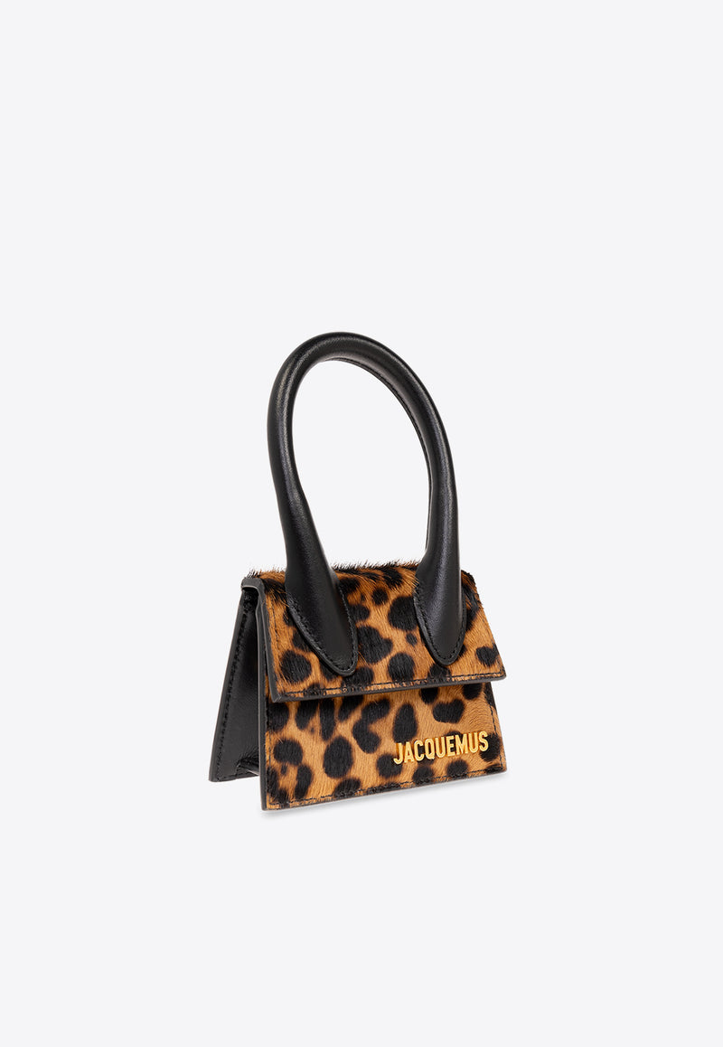 Jacquemus Le Chiquito Leopard Print Top Handle Bag Brown 213BA001 3168-8BQ
