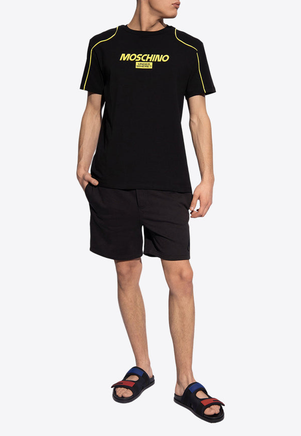 Moschino Logo Appliqué Crewneck T-shirt Black 241V1 A0707 4420-1555