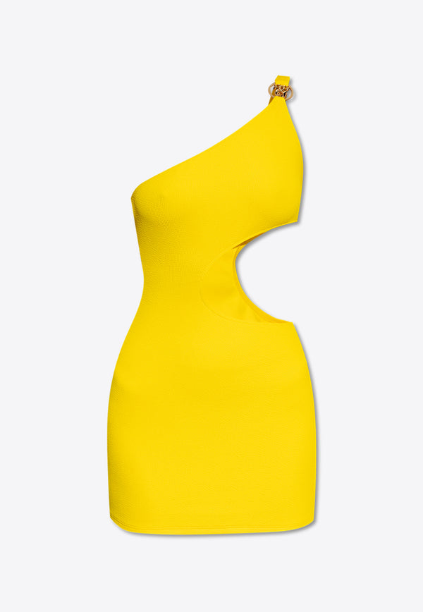 Moschino Cut-Out One-Shoulder Beach Dress Yellow 241V2 A2604 9506-0028