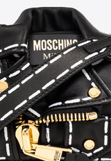 Moschino Faux Leather Biker Crossbody Bag  Black 2412 A7583 8002-4888