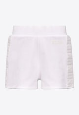 Moschino Embossed Logo Mini Beach Shorts White 241V2 A6702 9410-0001