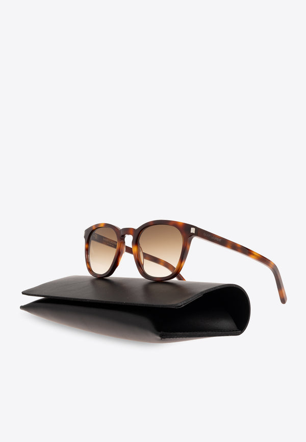 Saint Laurent Tortoiseshell Round-Shaped Sunglasses Brown 419691 Y9956-2302