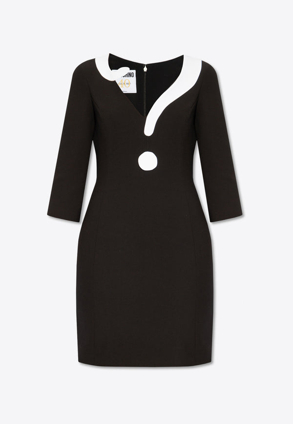 Moschino House Symbols Twill Mini Dress Black 241D V0406 0424-1555