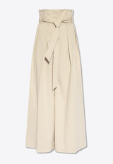 Moschino Wide-Leg Paperbag Pants Gray 241D J0304 0420-0515