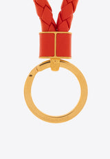 Bottega Veneta Intrecciato Leather Key Ring Orange 651820 V0HW1-6493