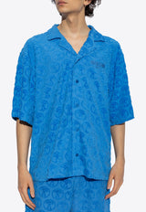 Moschino All-Over Jacquard Short-Sleeved Shirt Blue 241V3 A0201 9406-0318