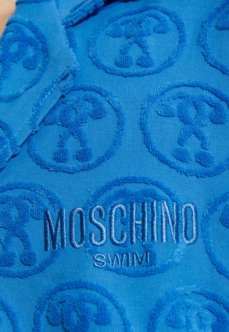 Moschino All-Over Jacquard Short-Sleeved Shirt Blue 241V3 A0201 9406-0318