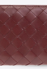 Bottega Veneta Intrecciato Zip-Around Wallet Cherry 742332 VCPP2-6414