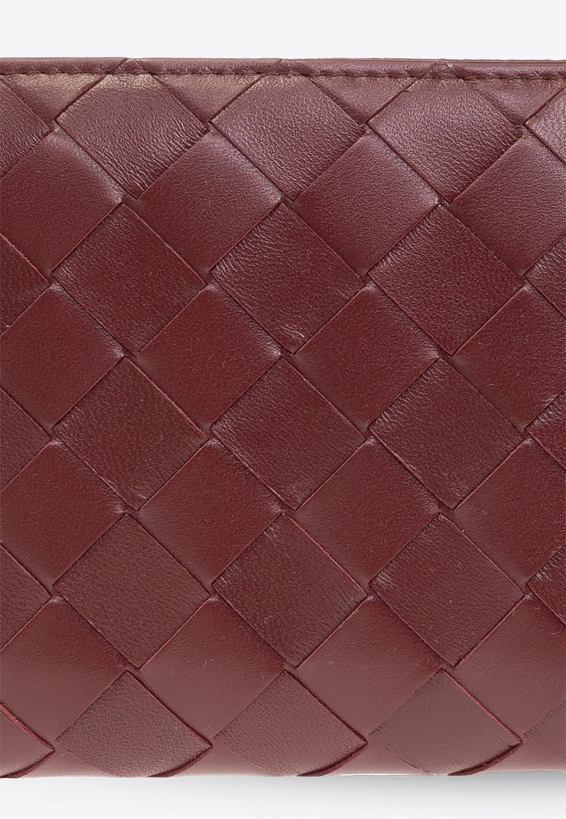 Bottega Veneta Intrecciato Zip-Around Wallet Cherry 742332 VCPP2-6414