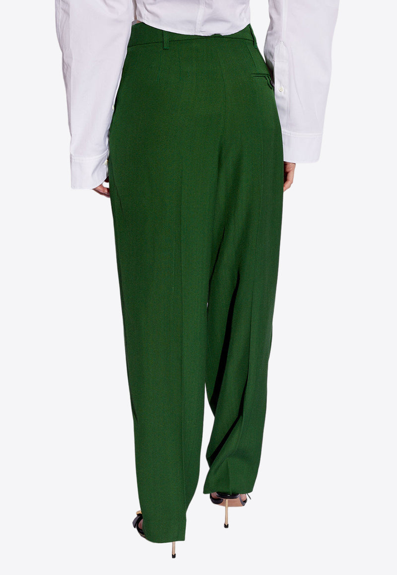 Jacquemus Le Titolo High-Waist Tailored Pants Green 241PA082 1547-590