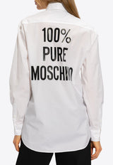 Moschino Logo Print Poplin Shirt White 241E J0214 0531-1001