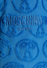 Moschino Logo Jacquard Drawstring Shorts Blue 241V3 A6702 9406-0318