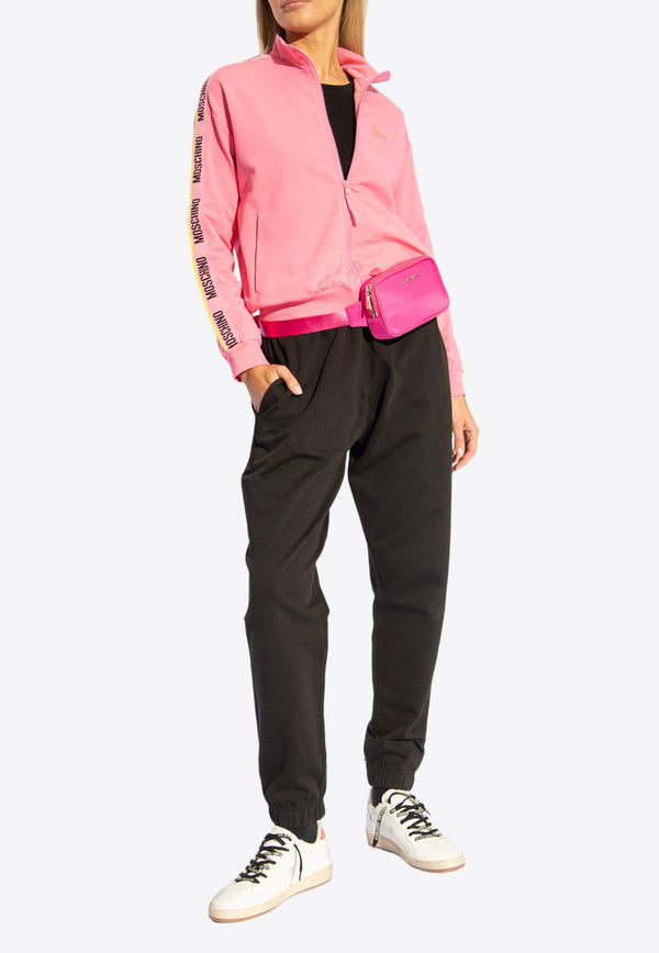 Moschino Logo Tape Track Jacket Pink 241V6 A1711 4422-0245