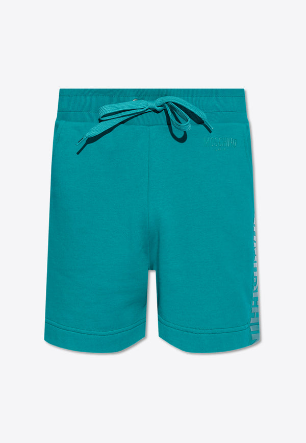 Moschino Embossed Logo Shorts Green 241V3 A6703 9410-0366