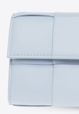 Bottega Veneta Large Cassette Flap Wallet in Intrecciato Leather Ice 742694 VCQC4-1729