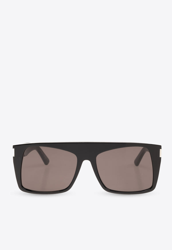 Saint Laurent Vitti Flat-Top Square Sunglasses Gray 779902 Y9956-1000