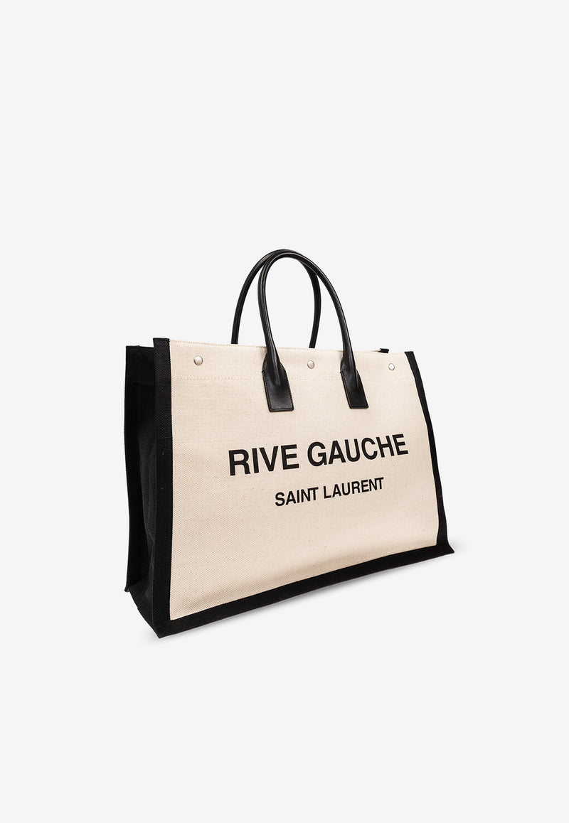 Saint Laurent Rive Gauche Leather Tote Bag Cream 509415 FAAVU-9083