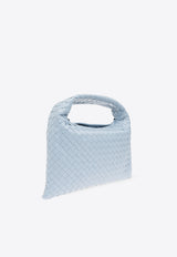 Bottega Veneta Small Hop Intrecciato Leather Top Handle Bag Ice 763966 V3IV1-1728