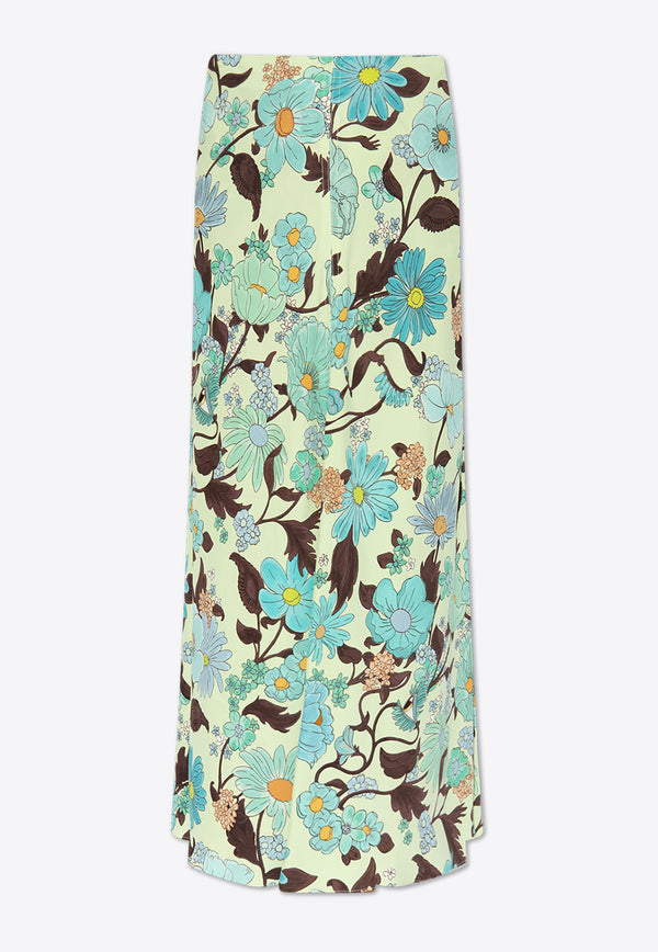 Stella McCartney Lady Garden Print Flared Midi Skirt Multicolor 630089 3DS300-3945