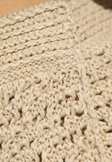 Bottega Veneta Crochet Knit Midi Skirt Beige 782282 V3WM0-9227